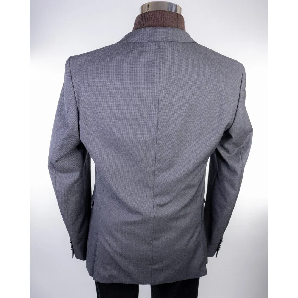 BOSS Hugo Boss Suit Jacket Sport Coat Blazer Sz 40R Houndstooth Wool 2-Button